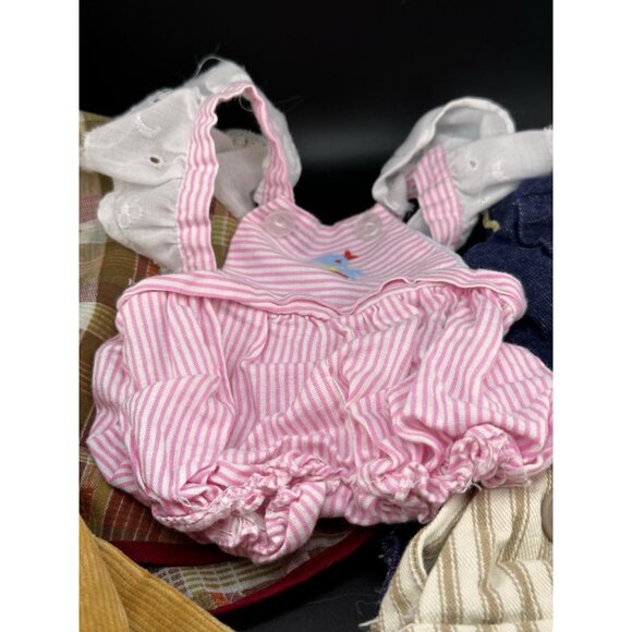 Vtg 1980s Doll Clothes TLC Overalls Dress Some Need Repair Unbranded 5 Pieces - Picture 10 of 16